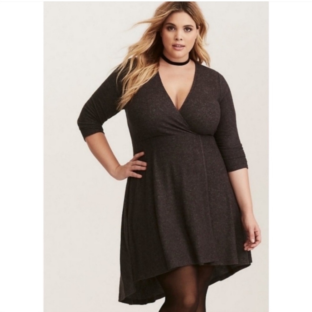 TORRID Charcoal Grey Knit Wrap Dress